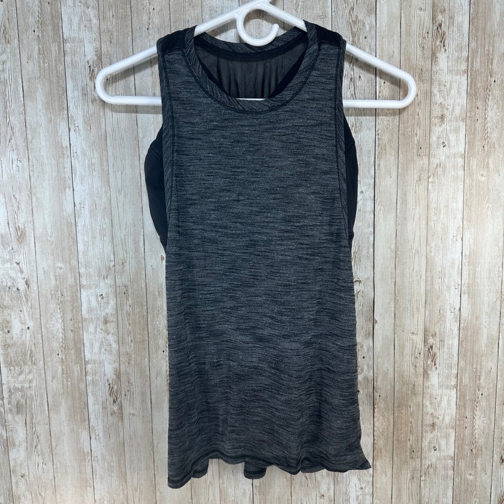 Lululemon Athlesuire Athletic Tank Top Built‎ In Sports Bra Dark Heather Gray M